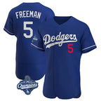 LA.Dodgers #5 Freddie Freeman Player Royal World Series Meet Limited Elite Home Fdoa Stitched Jerseys