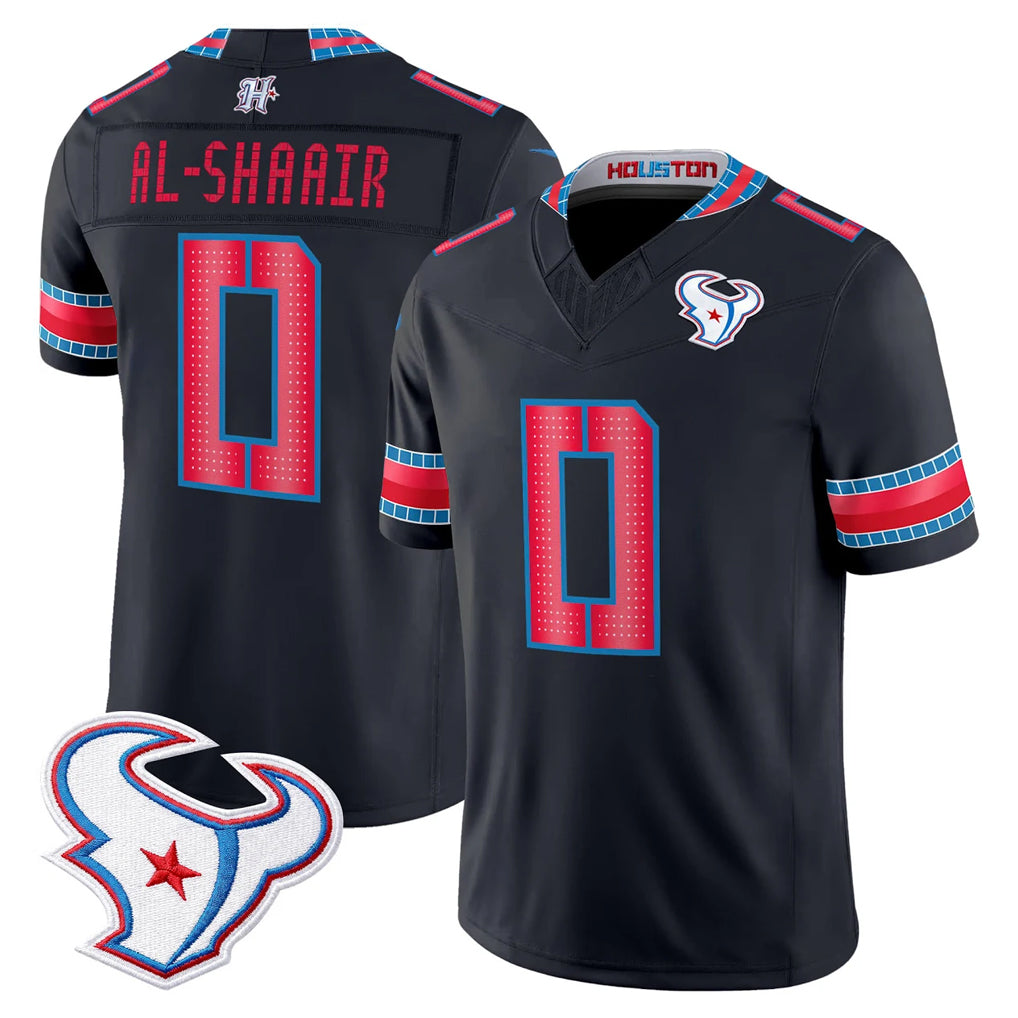 H.Texans #0 Azeez Al-Shaair Player Navy 2026 Rivalries Vapor Limited Home Game Gdoa Stitched jerseys