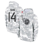 T.Titans #14 Carnell Tate Player Camo Arctic Salute to Service Pullover Hoodies Home Game Gdoa Stitched Jerseys
