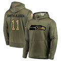 S.Seahawks #13 Ernest Jones IV Player Olive Salute to Service Pullover Hoodie Home Game Gdoa Stitched Jerseys