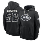 NY.Jets #52 Kingsley Enagbare Player 2026 Black Logo Pullover Hoodies Limited Game Gdoa Stitched Jerseys