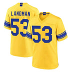 LA.Rams #53 Nate Landman Player Gold Classic Sol Home Game Gdoa Stitched Jerseys