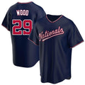 W.Nationals #29 James Wood Player Navy Blue Replica Game Fdoa Stitched Jerseys