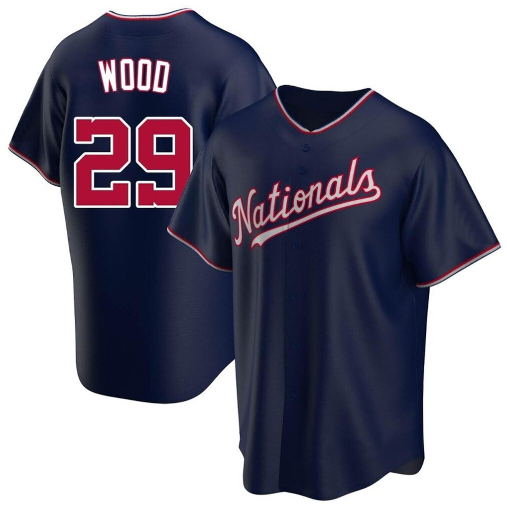 W.Nationals #29 James Wood Player Navy Blue Replica Game Fdoa Stitched Jerseys