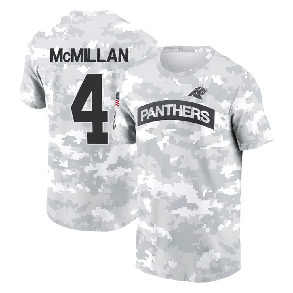 C.Panthers #4 Tetairoa McMillan Player Arctic Camo Salute to Service T-Shirt Hoodies Gdoa Stitched Jerseys