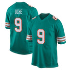M.Dolphins #9 Joshua Uche Player Aqua Alternate Home Game Gdoa Stitched Jerseys