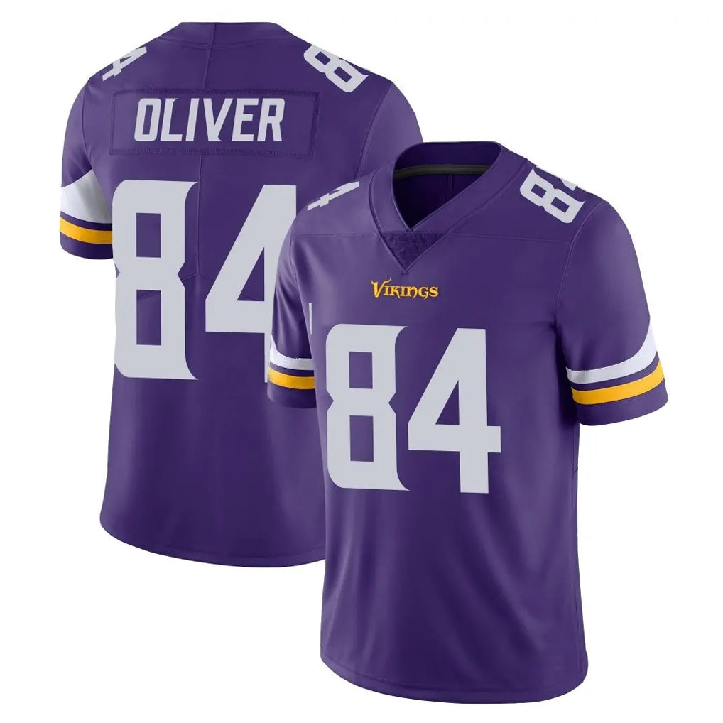 M.Vikings #84 Josh Oliver Player Purple Limited Vapor Untouchable Home Game Gdoa Stitched Jerseys