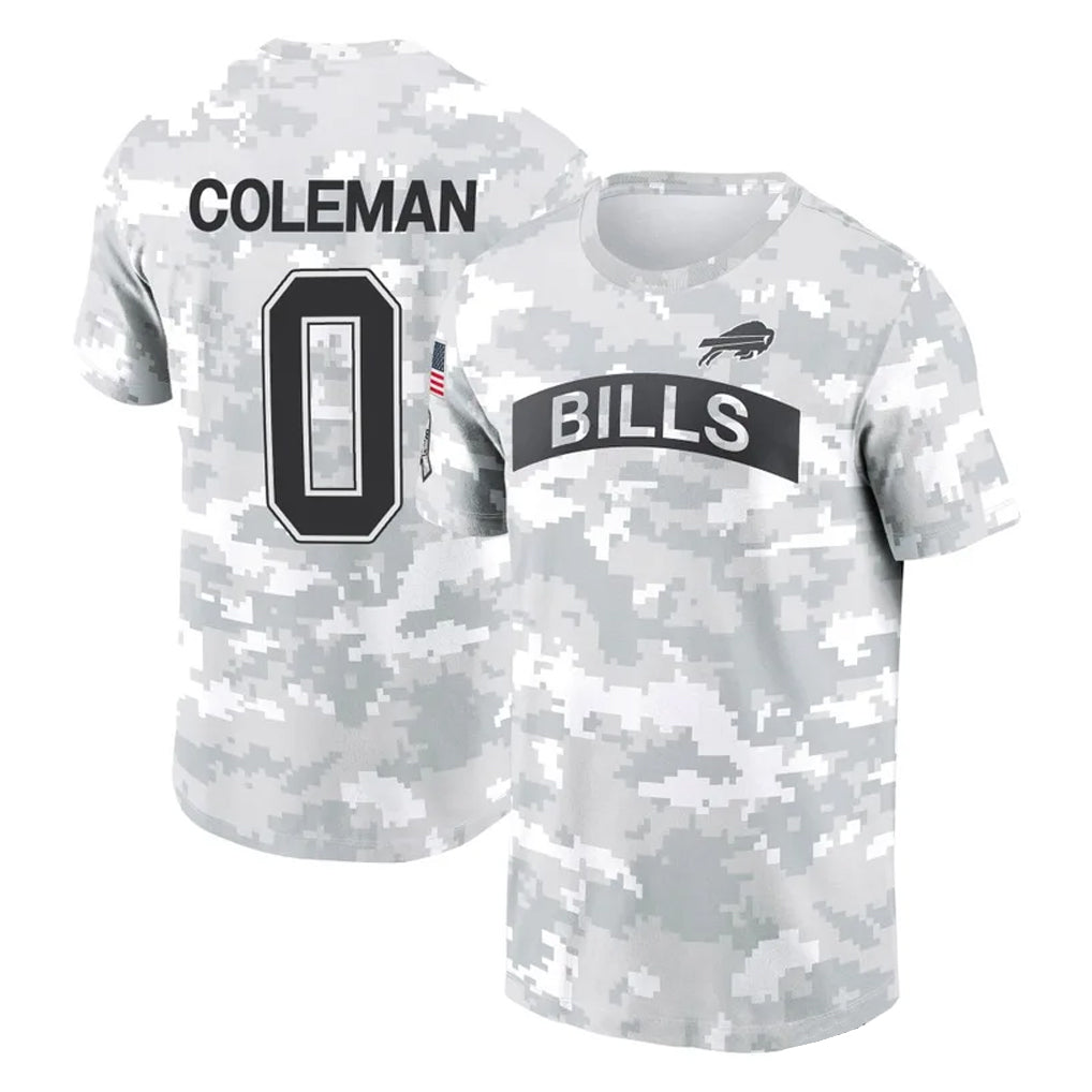 B.Bills #0 Keon Coleman Player Arctic Camo Salute to Service T-Shirt Hoodies Gdoa Stitched Jerseys
