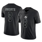M.Dolphins #8 JuJu Brents Player Black Reflective Limited Game Gdoa Stitched Jerseys