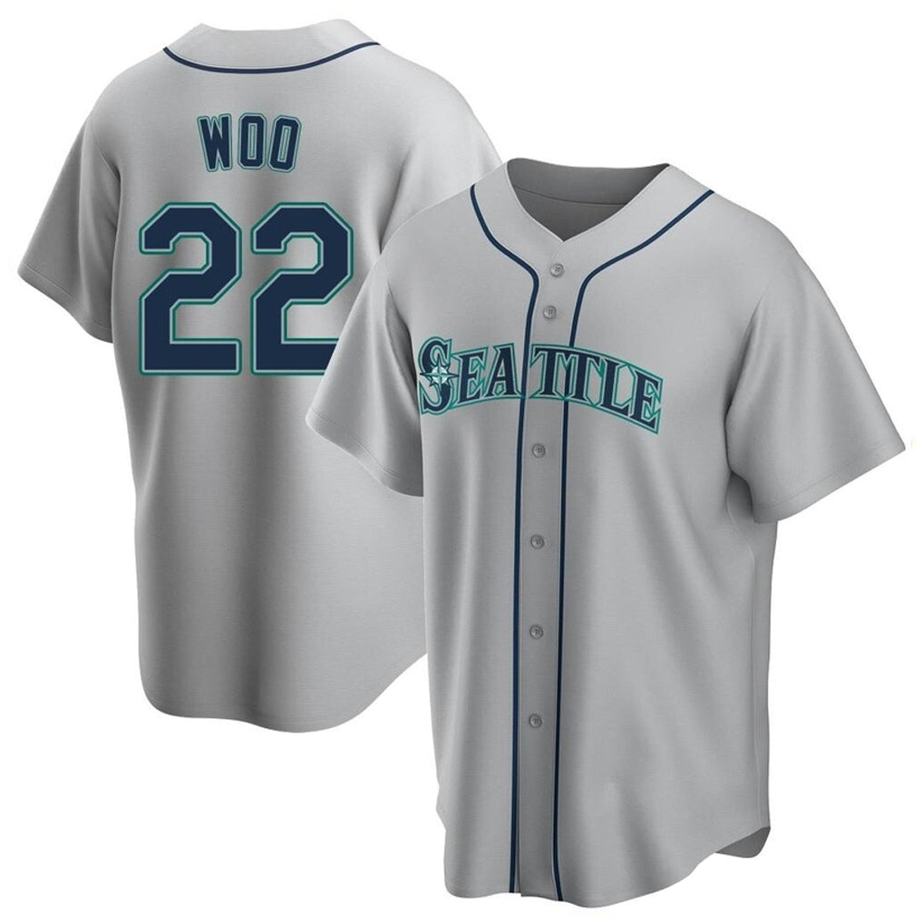 S.Mariners #22 Bryan Woo Player Gray Home Game Fdoa Stitched Jerseys