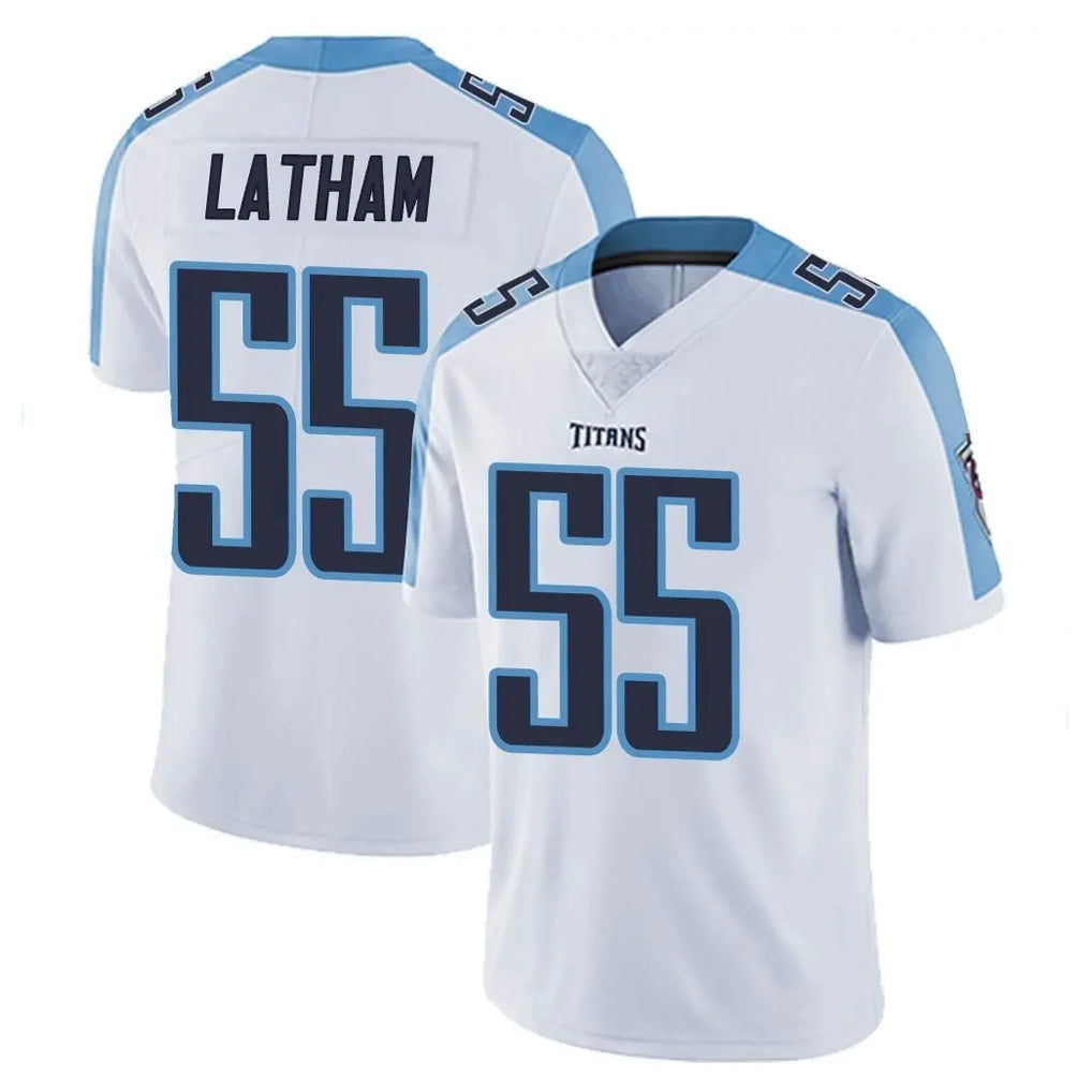 T.Titans #55 JC Latham Player White Limited Vapor Untouchable Home Game Gdoa Stitched Jerseys
