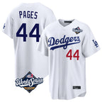 LA.Dodgers #44 Andy Pages Player White World Series Home Game Fdoa Stitched Jerseys