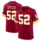 W.Commanders #52 Sonny Styles Player Burgundy Game Home Gdoa Stitched Jerseys