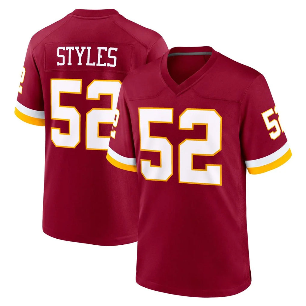 W.Commanders #52 Sonny Styles Player Burgundy Game Home Gdoa Stitched Jerseys