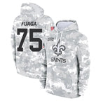 NO.Saints #75 Taliese Fuaga Player Arctic Camo Salute to Service Pullover Hoodies Limited Game Gdoa Stitched Jerseys