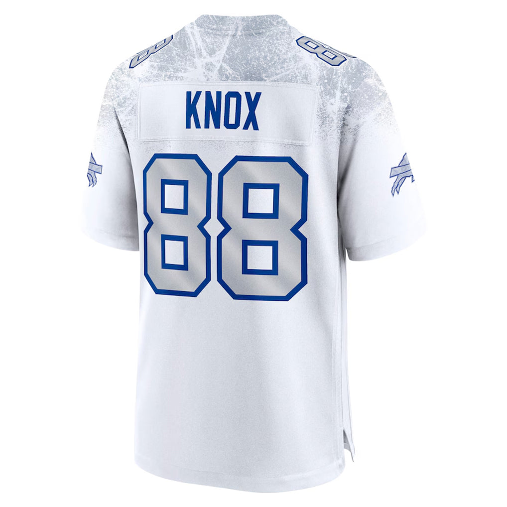 B.Bills #88 Dawson Knox Player White Rivalries Collection Game Gdoa Stitched Jerseys