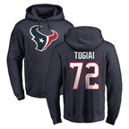 H.Texans #72 Tommy Togiai Player Navy Pro Line Pullover Hoodie Limited Game Gdoa Stitched Jerseys