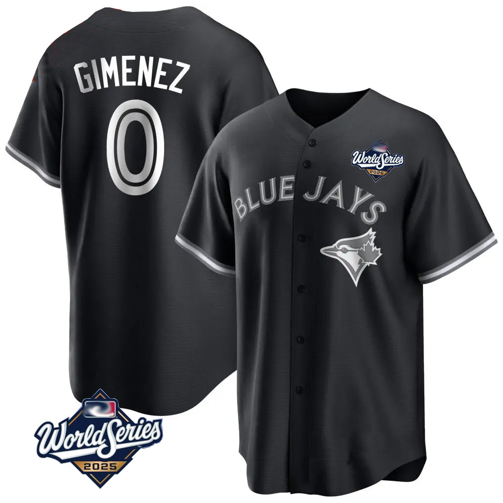 T.Blue Jays #0 Andres Gimenez Player Black 2025 World Series Game Fdoa Stitched Jerseys