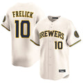 M.Brewers #10 Sal Frelick Player Cream Home Limited Game Fdoa Stitched Jerseys
