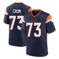 D.Broncos #73 Frank Crum Player Navy Home Game Gdoa Stitched Jerseys