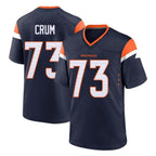 D.Broncos #73 Frank Crum Player Navy Home Game Gdoa Stitched Jerseys