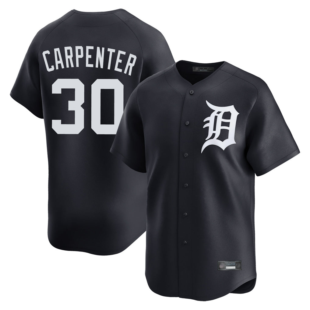 D.Tigers #30 Kerry Carpenter Player Navy Home Limited Game Gdoa Stitched Jerseys