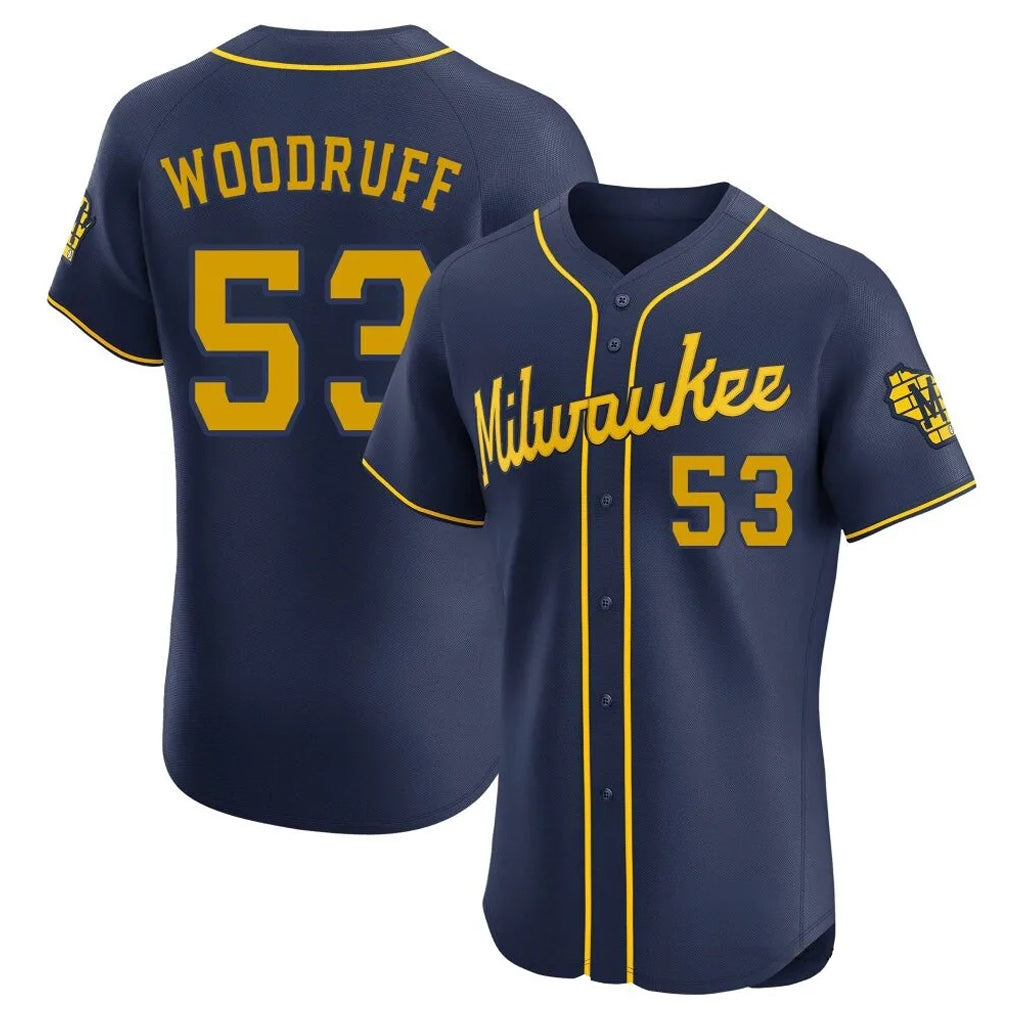 M.Brewers #53 Brandon Woodruff Player Navy Home Limited Elite Fdoa Stitched Jerseys