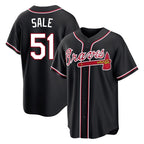 A.Braves #51 Chris Sale Player Black Fashion Out Game Gdoa Stitched Jerseys