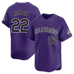 C.Rockies #22 Mickey Moniak Player Purple Limited Home Gdoa Stitched Jerseys