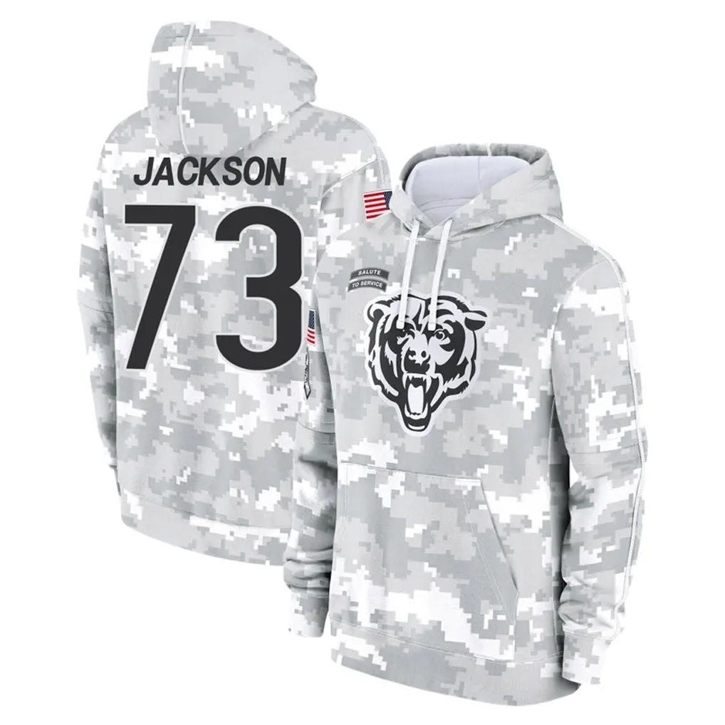 C.Bears #73 Jonah Jackson Player Arctic Camo Salute to Service Pullover Hoodies Limited Gdoa Stitched Jerseys
