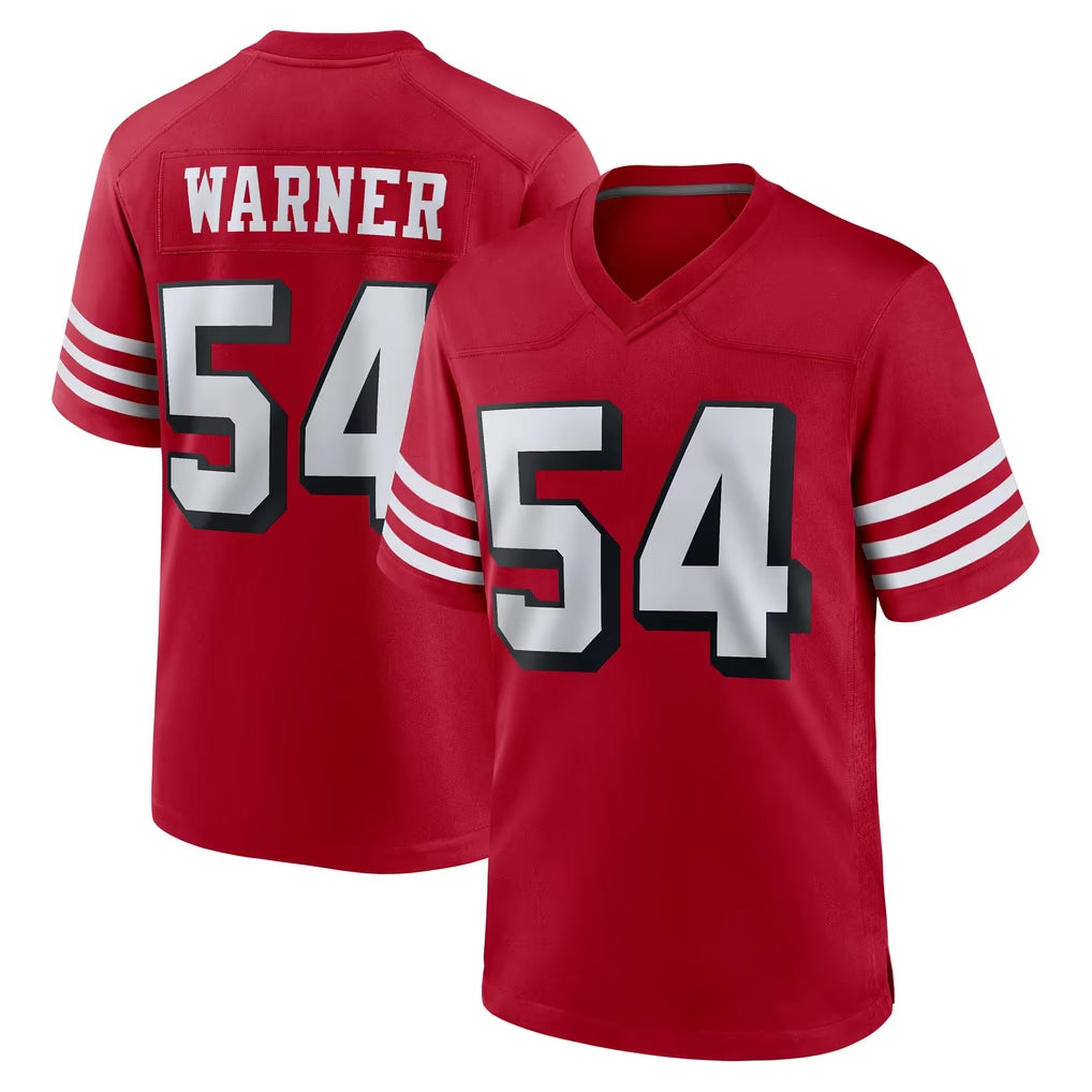 SF.49ers #54 Fred Warner Player Red Limited Alternate Home Game Gdoa Stitched Jerseys