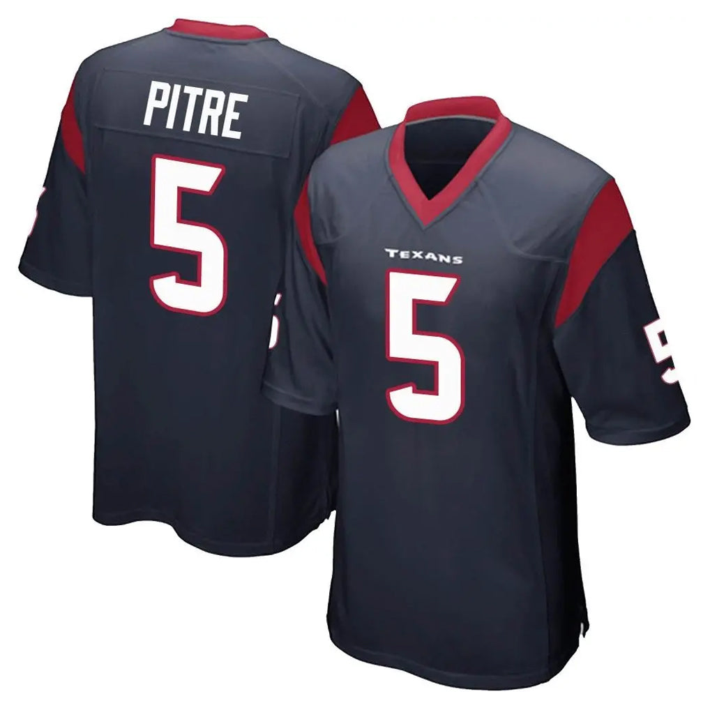 H.Texans #5 Jalen Pitre Player Navy Home Game Stitched Jerseys