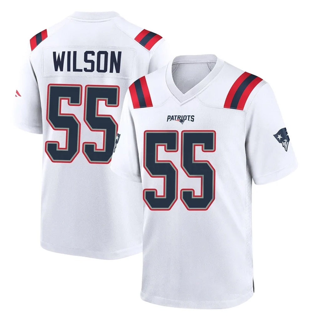 NE.Patriots #55 Jared Wilson Player White Home Game Gdoa Stitched Jerseys