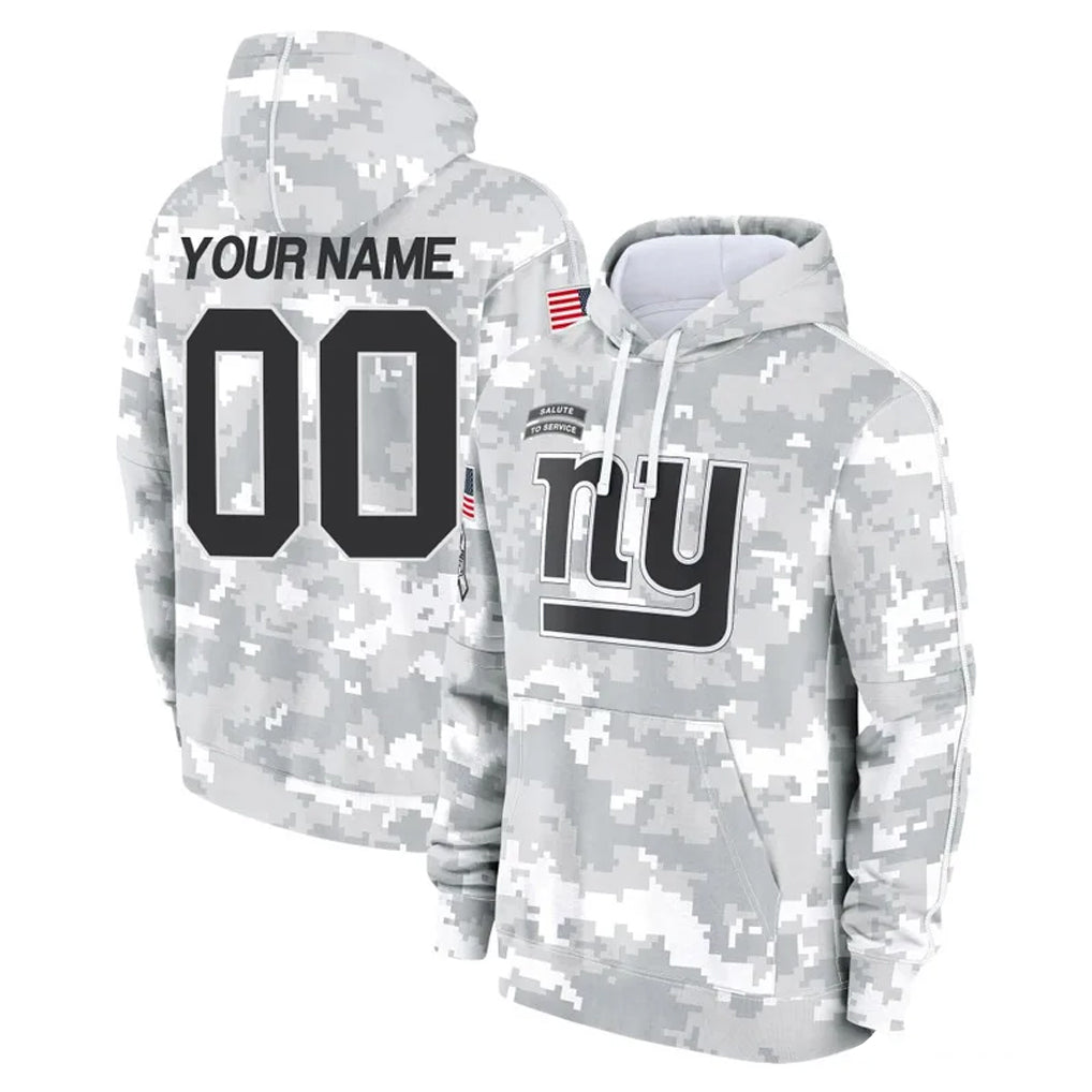 Custom NY.Giants Arctic Camo Salute to Service Pullover Hoodies Limited Game Any Name & Numbers Gdoa Stitched Jerseys