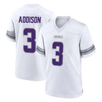 M.Vikings #3 Jordan Addison Player White Alternate Home Game Gdoa Stitched Jerseys