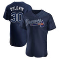 A.Braves #30 Drake Baldwin Player Navy Alternate Limited Elite Home Game Gdoa Stitched Jerseys