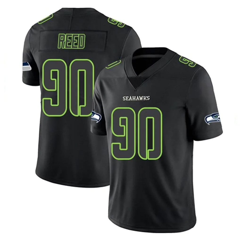 S.Seahawks #90 Jarran Reed Player Black Impact Limited Home Game Gdoa Stitched Jerseys