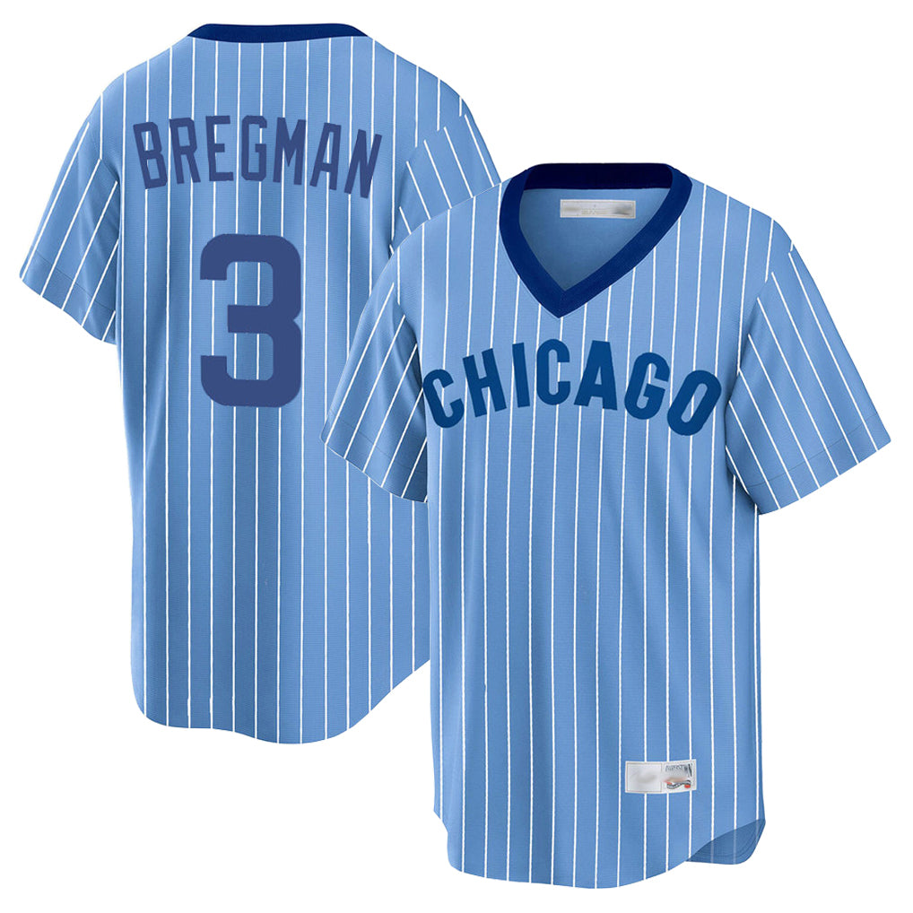 C.Cubs #3 Alex Bregman Player Blue T-shirt Cooperstown Collection Limited Gdoa Stitched Jerseys