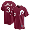 P.Phillies #3 Bryce Harper Player Red Cooperstown Collection Limited Home Fdoa Stitched Jerseys