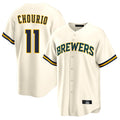 M.Brewers #11 Jackson Chourio Player Cream Home Game Fdoa Stitched Jerseys