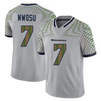 S.Seahawks #7 Uchenna Nwosu Player Grey Limited 2025 Rivalries Collection Home Game Gdoa Stitched Jerseys