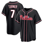 P.Phillies #7 Trea Turner Player Black Fashion Out Home Game Fdoa Stitched Jerseys