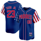 S.Diego Padres #23 Fernando Tatis Jr Player Royal Independence Day Home Limited Fdoa Stitched Jerseys