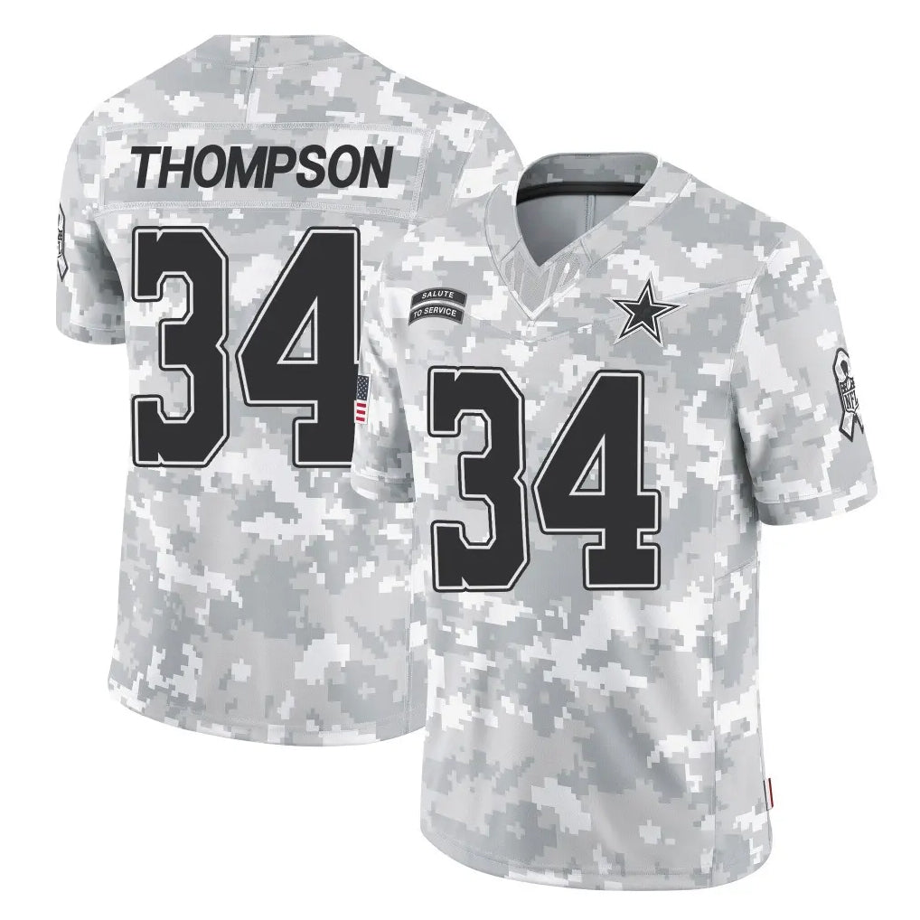 D.Cowboys #34 Jalen Thompson Player Arctic Camo Salute to Service Limited Home Game Gdoa Stitched Jerseys