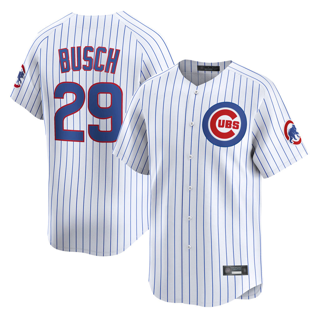 C.Cubs #29 Michael Busch Player White Limited Home Game Gdoa Stitched Jerseys