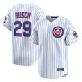 C.Cubs #29 Michael Busch Player White Limited Home Game Gdoa Stitched Jerseys