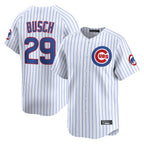 C.Cubs #29 Michael Busch Player White Limited Home Game Gdoa Stitched Jerseys