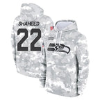 S.Seahawks #22 Rashid Shaheed Player Arctic Camo Limited Salute to Service Pullover Hoodies Game Gdoa Stitched Jerseys