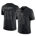T.Titans #18 Cor'Dale Flott Player Black Limited Reflective Home Game Gdoa Stitched Jerseys
