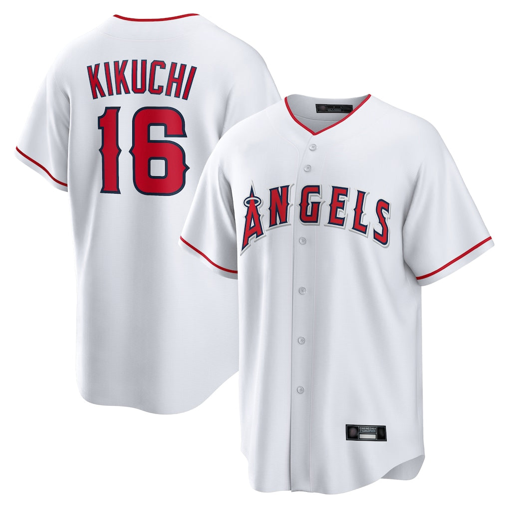 LA.Angels #16 Yusei Kikuchi Player White Home Game Fdoa Stitched Jerseys